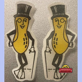 Rare 1950s Planters Mr. Peanut Cloth Sticker Antique Gift Find