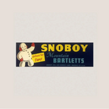 Vintage 1950s Snoboy Crate Label Snowman Americana Los Angeles