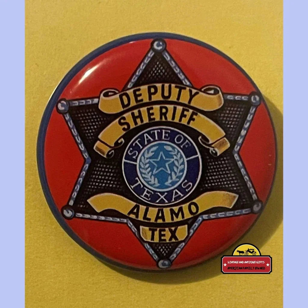 Rare Vintage 1950s Tin Litho Alamo Texas Deputy Sheriff Badge