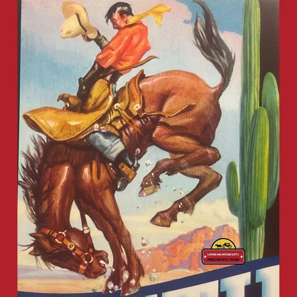 Rare 1950s Westie Crate Label Showcases Wild West Rodeo Scene