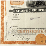 Rare Vintage 1960s Atlantic Richfield Stock Certificate ARCO Americana