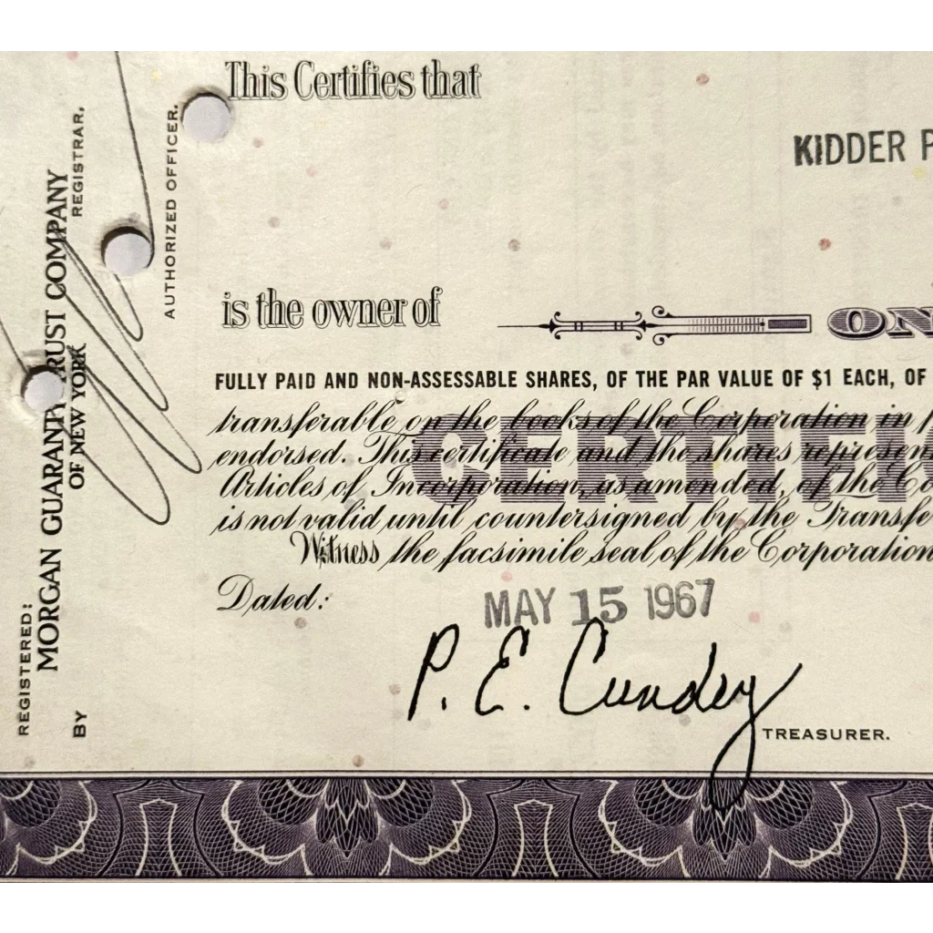 Rare Vintage 1960s Atlantic Richfield Stock Certificate Purple Gem