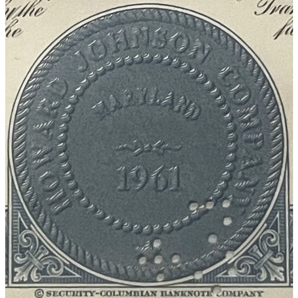 Rare Vintage 1960s Howard Johnson Stock Certificate Collectible