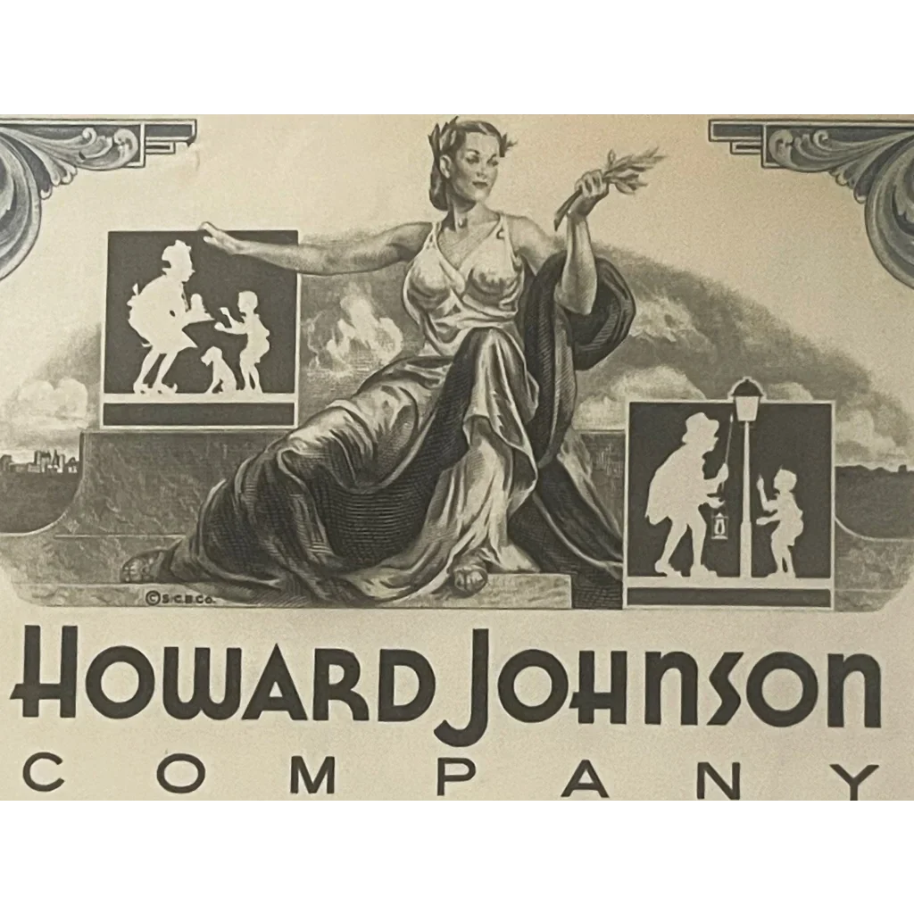 Rare Vintage 1960s Howard Johnson Stock Certificate Collectible