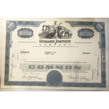 Rare Vintage 1960s Howard Johnson Stock Certificate Collectible