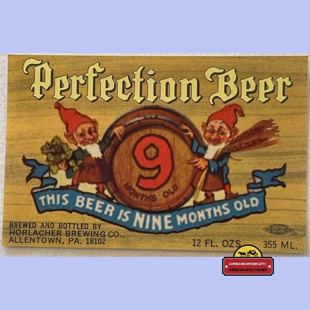 Rare 1960s Perfection Beer Label From Allentown PA