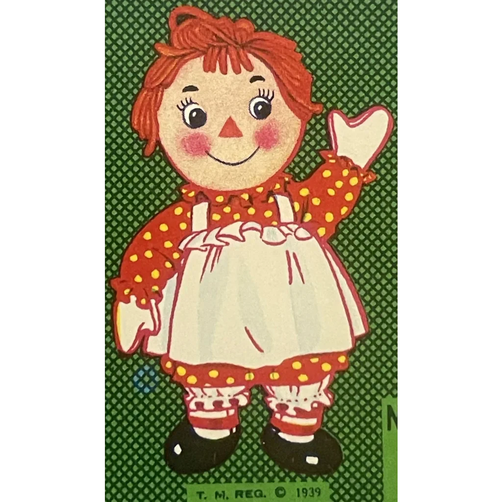 Vintage 1960s Raggedy Ann Can Label from Chicago Illinois