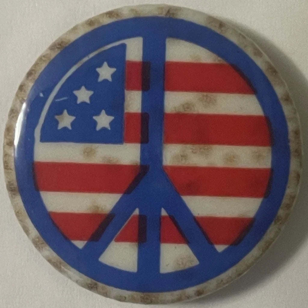 Rare 1960s Vietnam War American Flag Peace Pin Unearthed