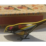 Rare Vintage Tin Pecking Goldfinch Collectible Toy from the 70s 80s