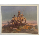 Captivating Native American Art Print by Charles Russell 1970s