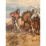 Captivating Charles Russell Vintage 1970s Art Print of Western Life