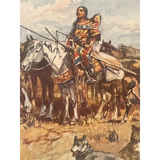 Captivating Charles Russell Vintage 1970s Art Print of Western Life