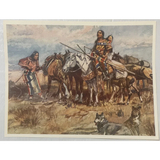 Captivating Charles Russell Vintage 1970s Art Print of Western Life