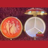 Vintage 1970s Cameo Pill Box Dancing Lovers Amazing Collectible!