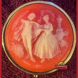 Vintage 1970s Cameo Pill Box Dancing Lovers Amazing Collectible!