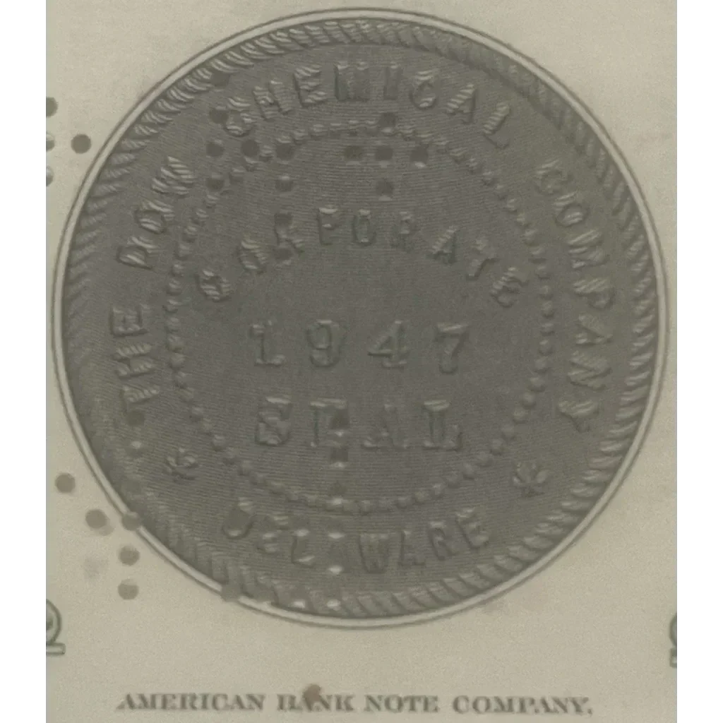 Rare 1970s Dow Chemicals Stock Certificate Collectible Treasure