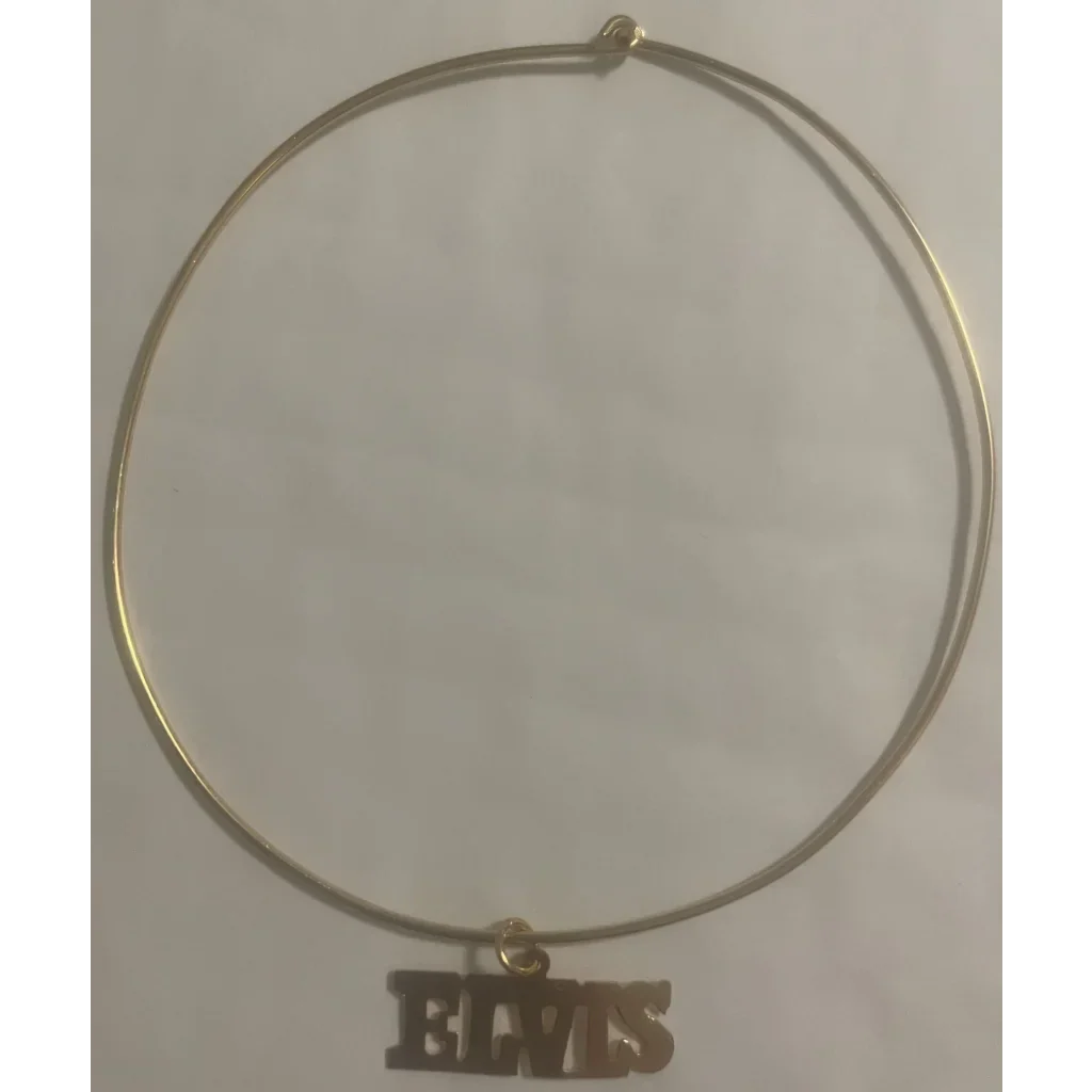 Vintage 1970s Gold Elvis Choker Necklace Rocks the King's Style