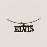 Vintage 1970s Gold Elvis Choker Necklace Rocks the King's Style