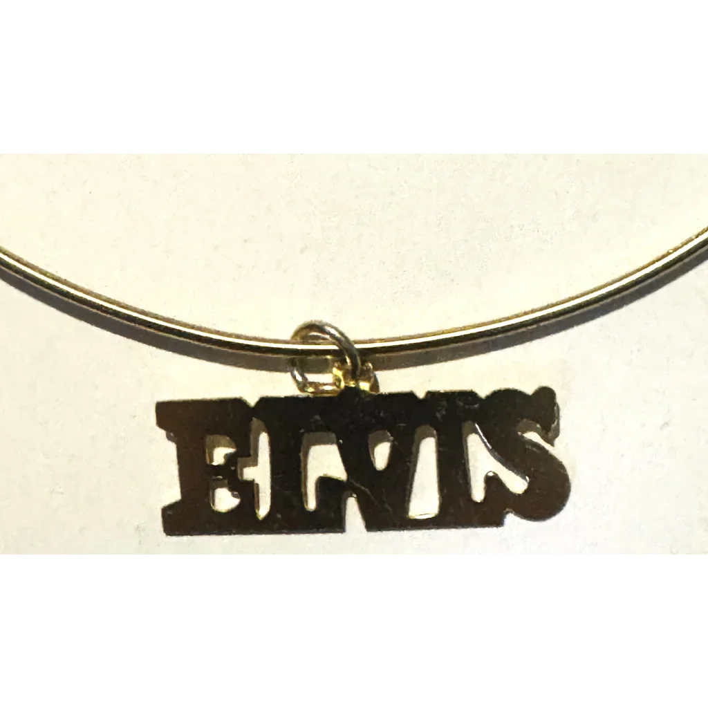 Vintage 1970s Gold Elvis Choker Necklace Rocks the King's Style