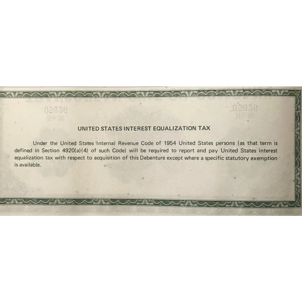 Rare 1971 Transocean Gulf Oil Bond Certificate Collectible