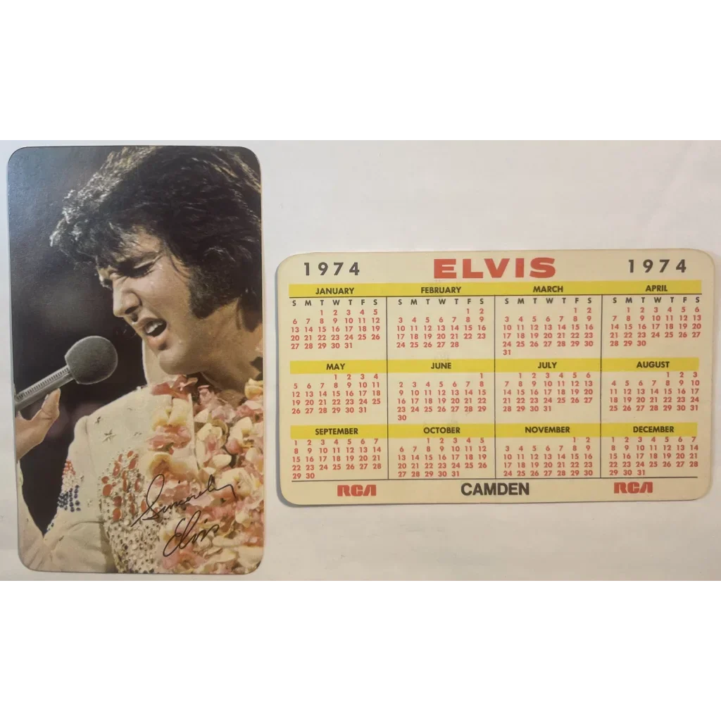 Rare 1974 Elvis Presley Card Calendar from Aloha Concert