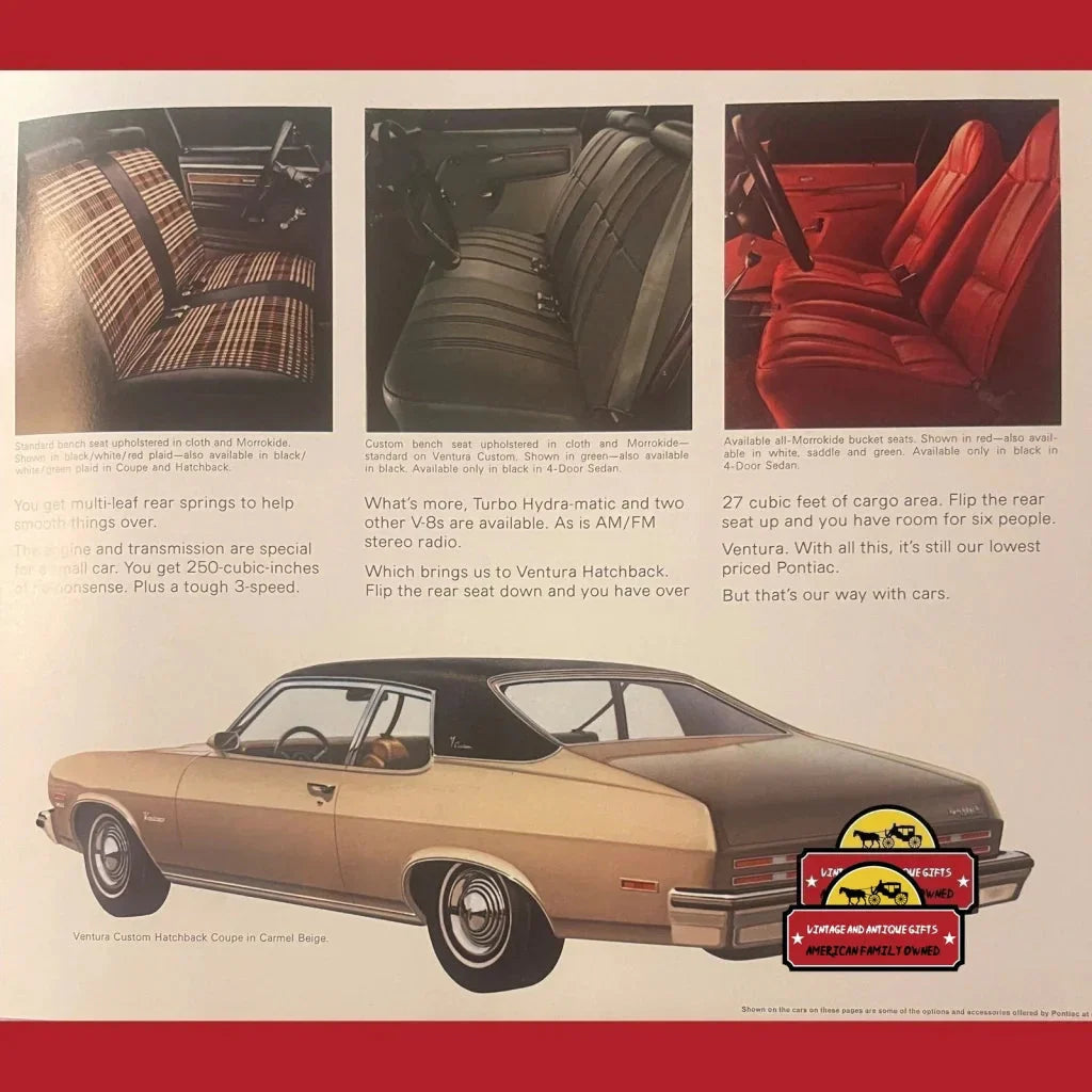 Rare 1974 Pontiac Ventura Dealer Brochure Showcases GTO Legacy