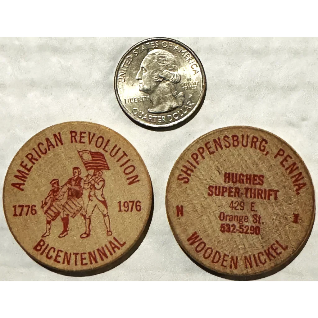 Rare 1976 American Revolution Wooden Nickel from Pennsylvania