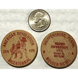 Rare 1976 American Revolution Wooden Nickel from Pennsylvania