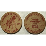 Rare 1976 American Revolution Wooden Nickel from Pennsylvania
