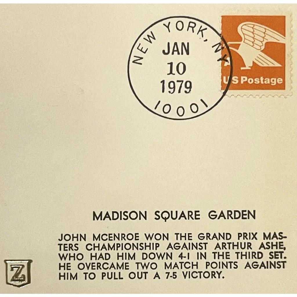 Rare 1979 John McEnroe Tennis Embossed Stamped Envelope Collectible