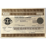 Rare 1980s Cities Service Company Stock Certificate Unveiled