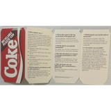 Rare 1985 Coca Cola Plastic Can Pamphlet Collectible