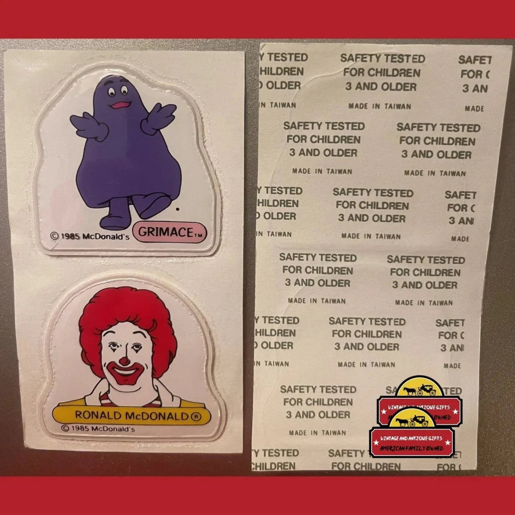 Rare Ronald McDonald Puffy Stickers Nostalgic Antique Gift