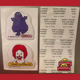 Rare Ronald McDonald Puffy Stickers Nostalgic Antique Gift