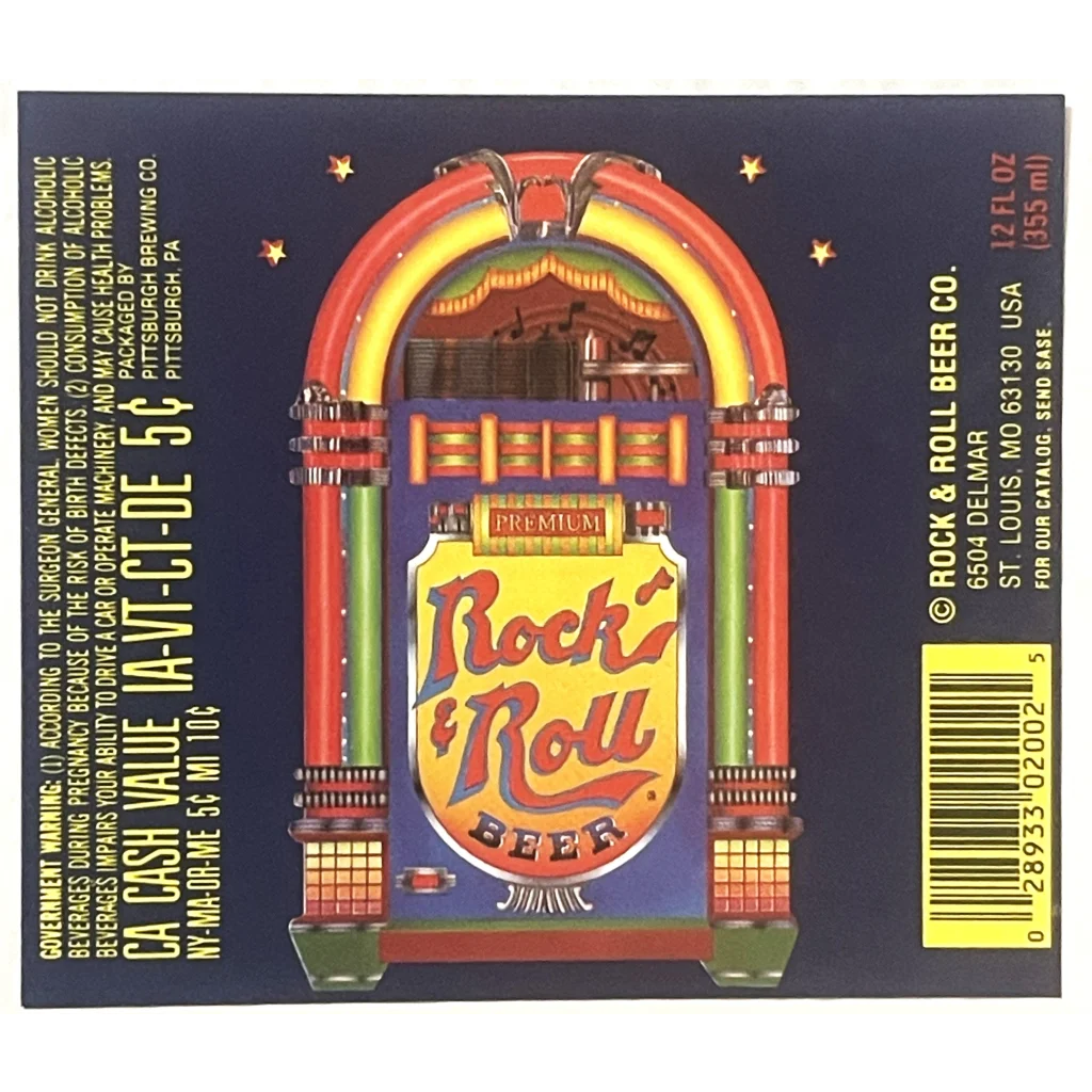 Rare Vintage 1980s Rock and Roll Beer Label from St. Louis