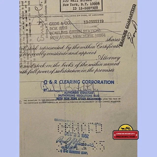 Rare 1980s San Juan Racing Stock Certificate Coca Cola Collectible