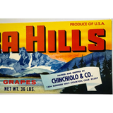 Vintage 1980s Sierra Hills Zinfandel Grape Crate Label Treasure