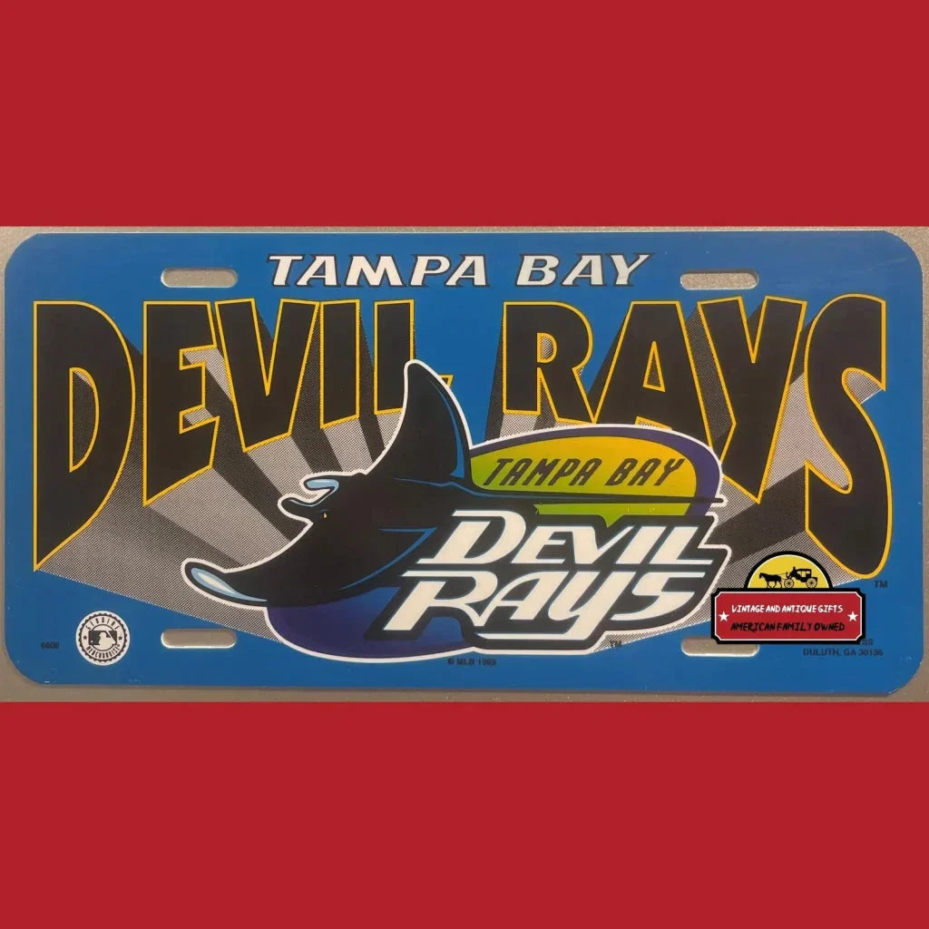 Rare Vintage 1990s Tampa Bay Devil Rays MLB License Plate