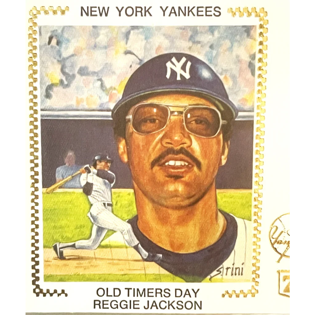 Rare 1991 Reggie Jackson Gold Embossed Yankees Collectible Envelope