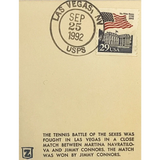 Rare 1992 Battle of Sexes Embossed Stamped Envelope Tennis Treasure