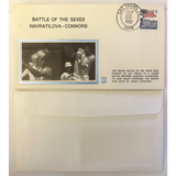 Rare 1992 Battle of Sexes Embossed Stamped Envelope Tennis Treasure