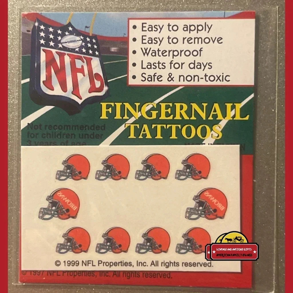 Vintage NFL Fingernail Tattoos Unleash Browns Fan Spirit