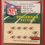 Vintage NFL Kansas City Chiefs Fingernail Tattoos Spark Team Spirit, KC