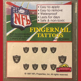 Vintage NFL Oakland Raiders Fingernail Tattoos Spark Team Spirit