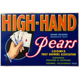 Vintage 70s High Hand Pear Label Brings Loomis Charm to Life