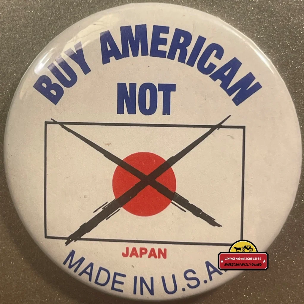 Rare 1960s Buy American Vintage Pin Captures MacArthur Era Debate