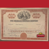 Rare 1960s Pan American Sulphur Stock Certificate From Delaware