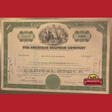 Rare 1960s Pan American Sulphur Stock Certificate from Delaware