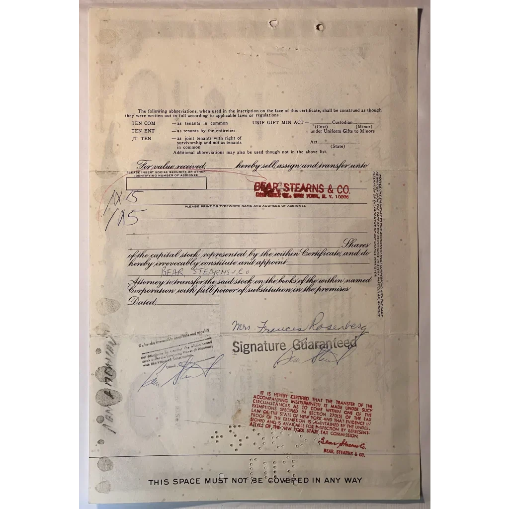 Rare Pan Am Airways Stock Certificate from Golden Age of Flight