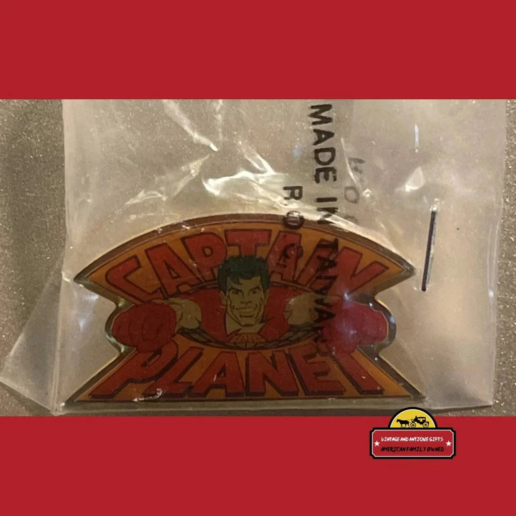 Rare Vintage Captain Planet Enamel Pin Sealed in 90s Packaging